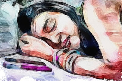 Woman asleep and dreaming